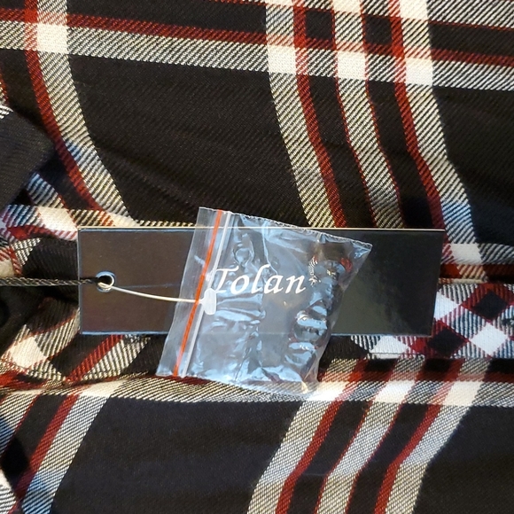 Long Plaid Tolani Shirt NWT - Picture 7 of 11